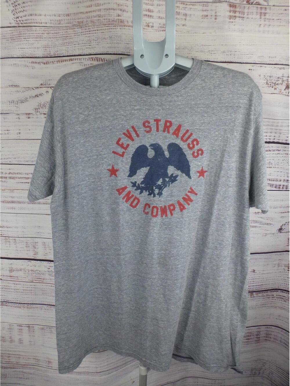 Levi's Men's XL Gray T-Shirt Levi Strauss & Co Eagle Graphic Tee Short K2A